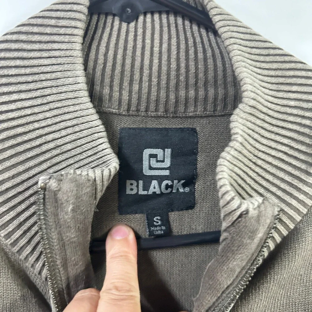 Military Quarter Zip Pullover Sweater S Brown Utility Gorpcore Grunge Tactical
